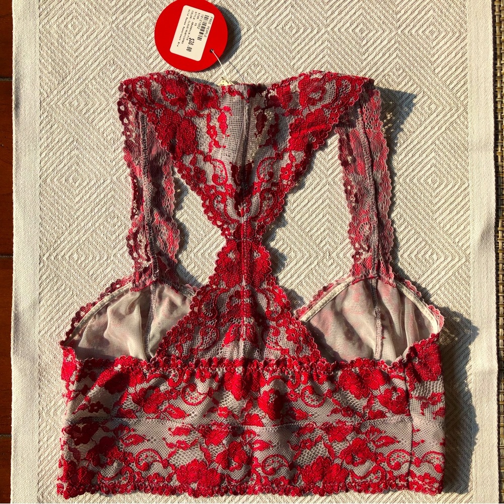 NWT Free People Wild Roses Racerback Bra XS - Picture 2 of 3